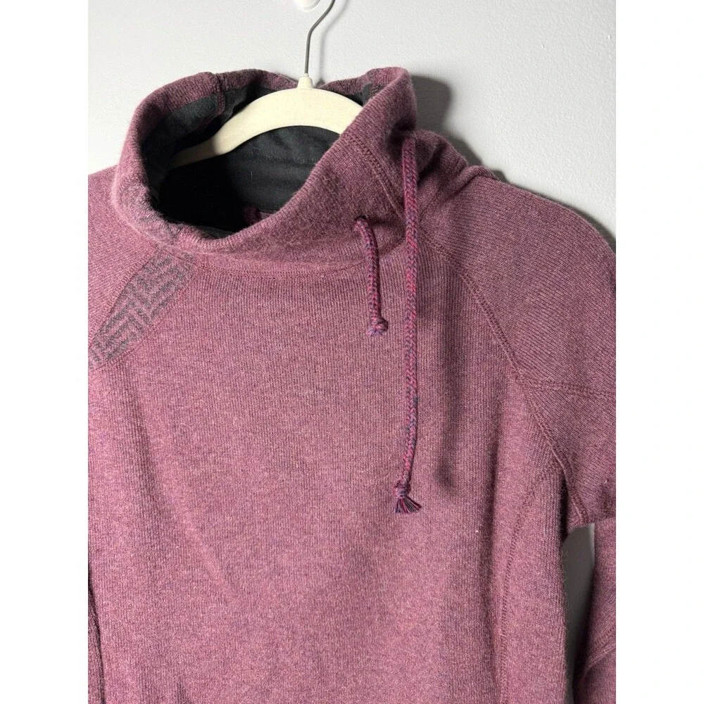 Prana Lucia Sweater Wool Blend Mock Neck Womens Medium - Burgundy - Picture 3 of 11